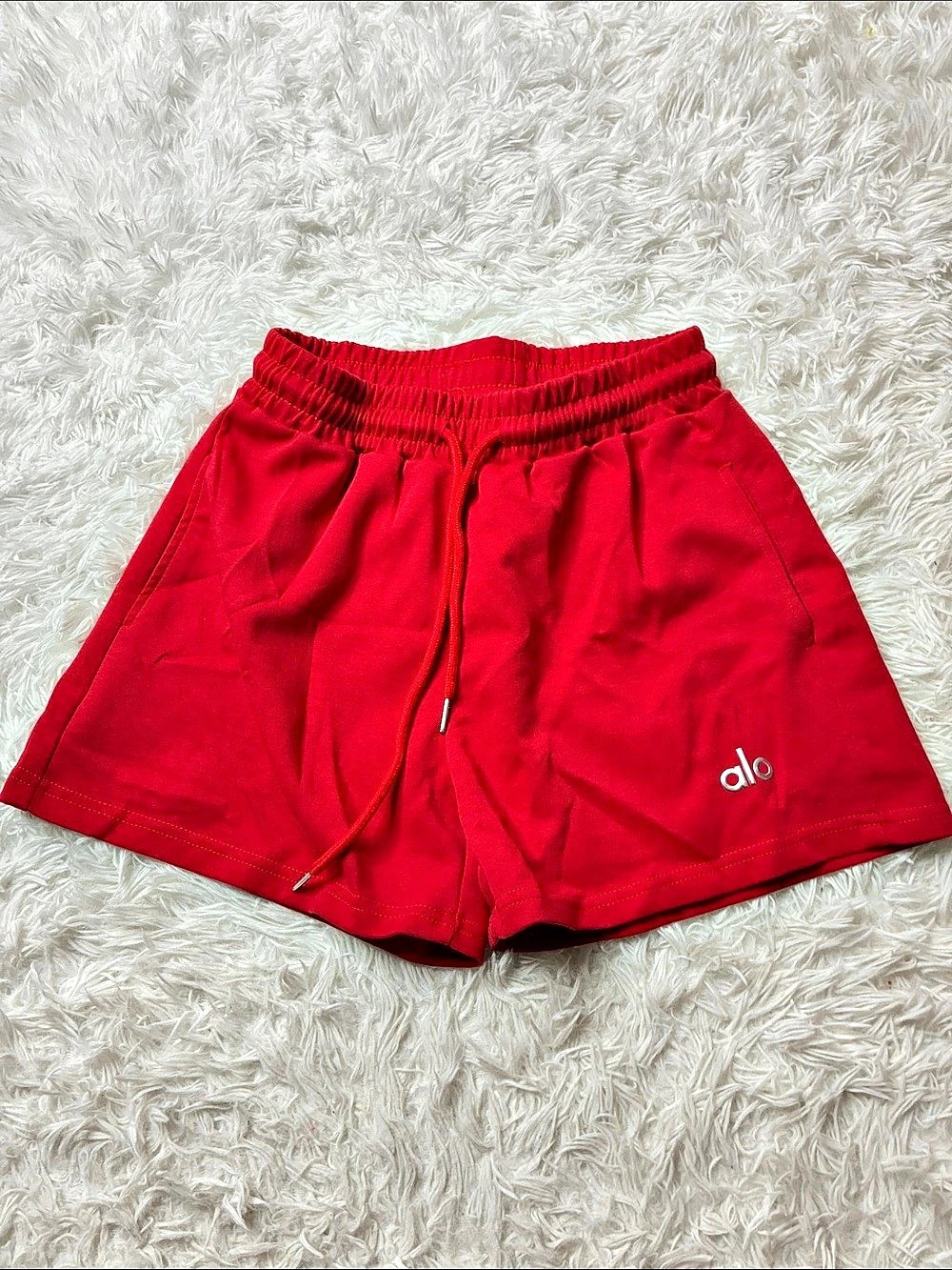 Alo Yoga Match Point Short Red Athletic Shorts
